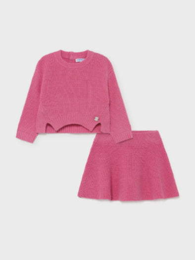 Mayoral Baby & Toddler Girls Rose Knit Sweater and Skirt Set | HONEYPIEKIDS | Kids Boutique Clothing