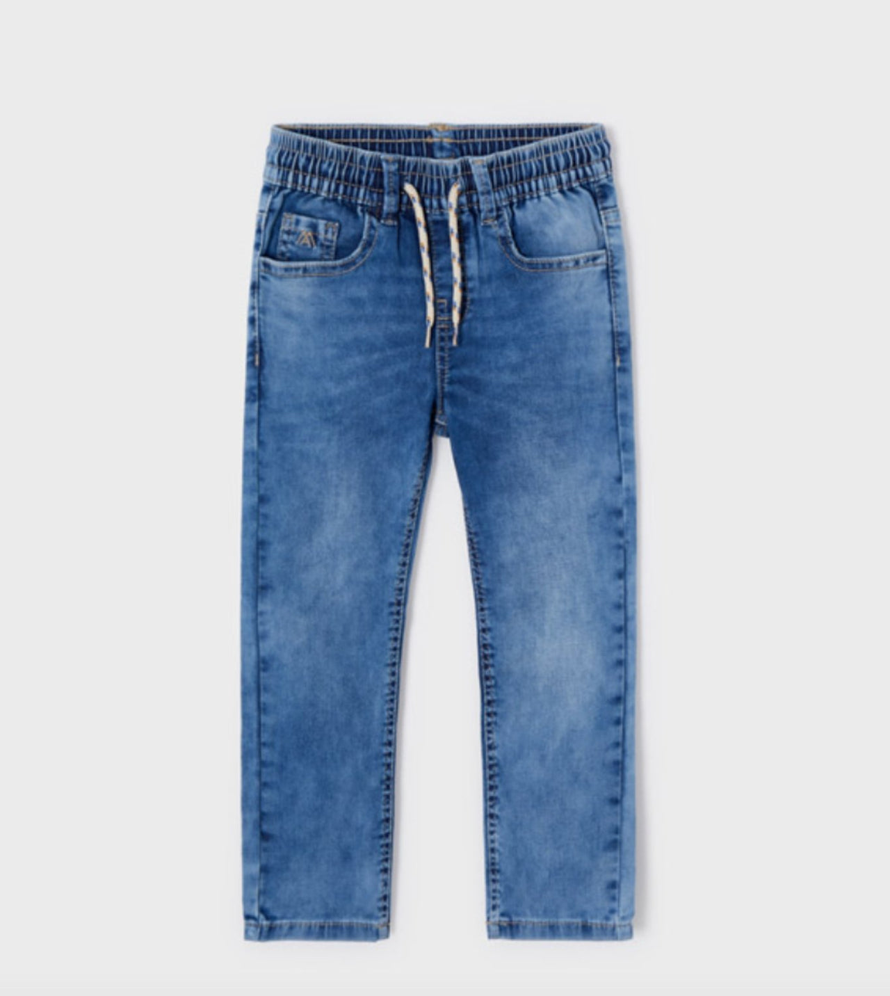 Mayoral Boys EcoFriends Blue Denim Elastic Waist Jeans | HONEYPIEKIDS 