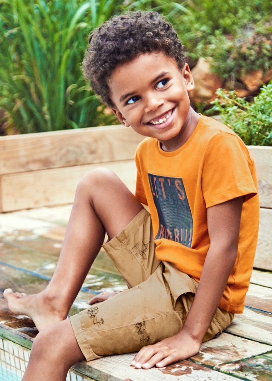 Mayoral Boys EcoFriends Orange 3D Tiger Short Sleeve T-Shirt | HONEYPIEKIDS 