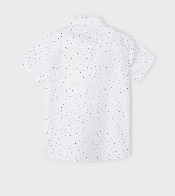Mayoral Ecofriends Youth Boys White Confetti Printed Collared Shirt | HONEYPIEKIDS | Kids Boutique Clothing