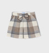 Mayoral Girls Beige & Grey Plaid Winter Shorts | HONEYPIEKIDS | Kids Boutique Clothing
