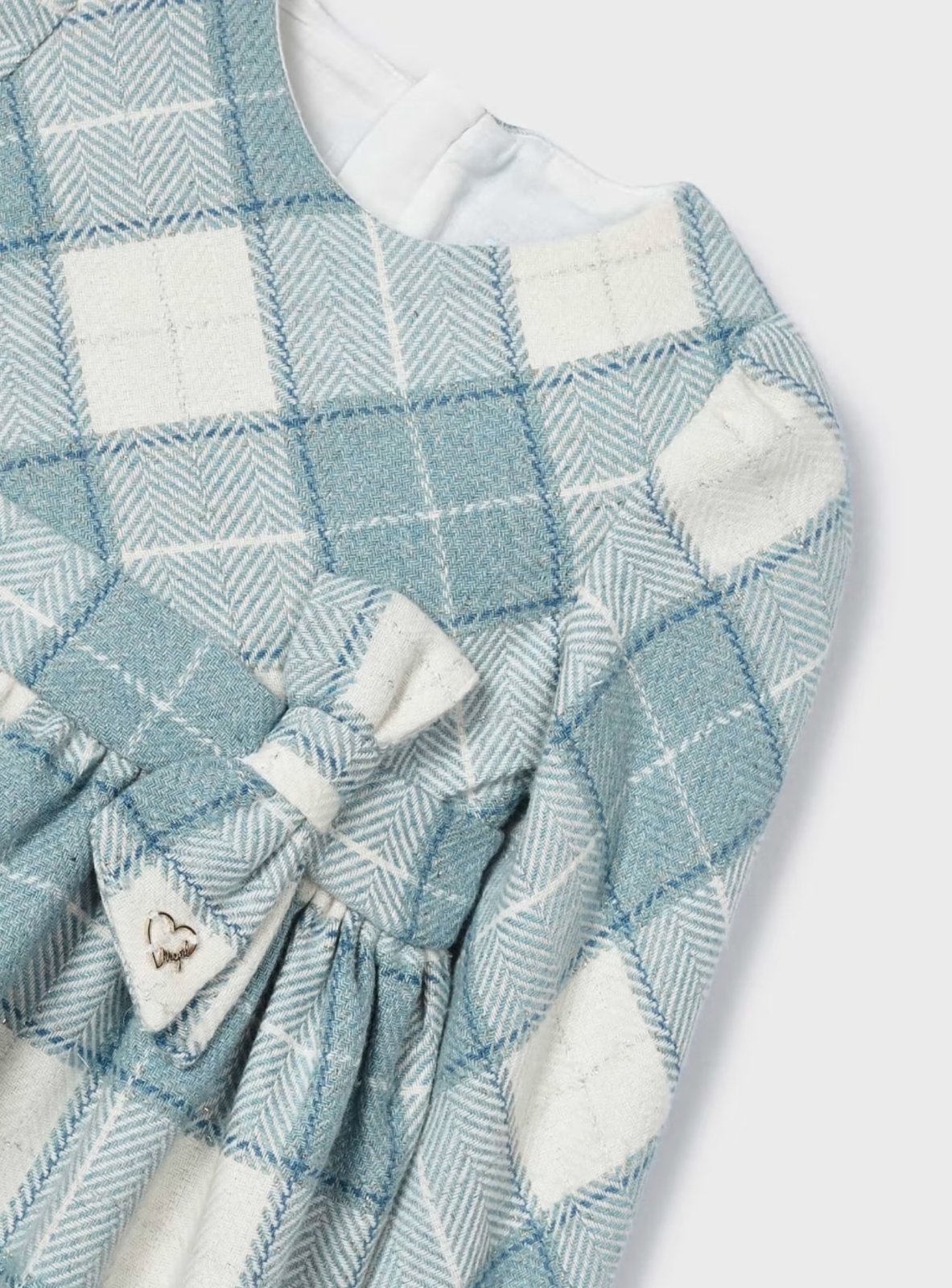 Mayoral Girls Bluebell Plaid Bow Dress | HONEYPIEKIDS Mayoral Girls Bluebell Plaid Bow Dress | HONEYPIEKIDS
