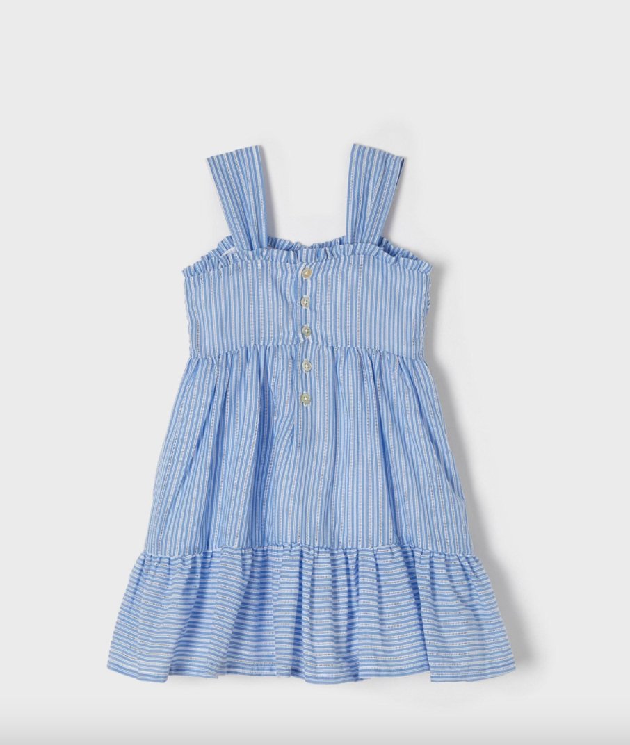 Sleeveless Dress - Blue/striped - Ladies