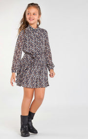 Mayoral Girls Chiffon Printed Dress | HONEYPIEKIDS 