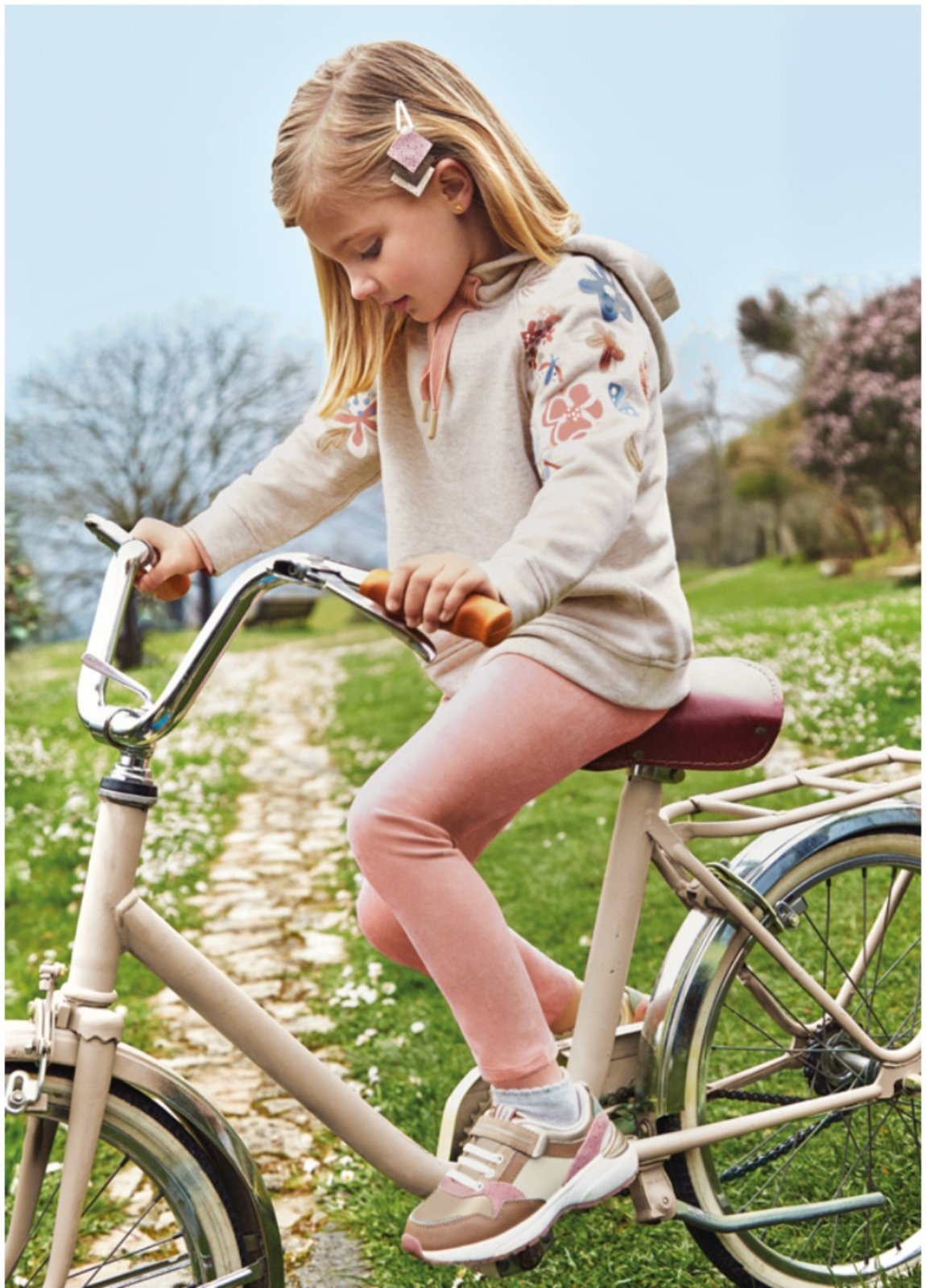 Mayoral Girls Eco-Friends Hooded Flower Sweatshirt and Legging Set | HONEYPIEKIDS 