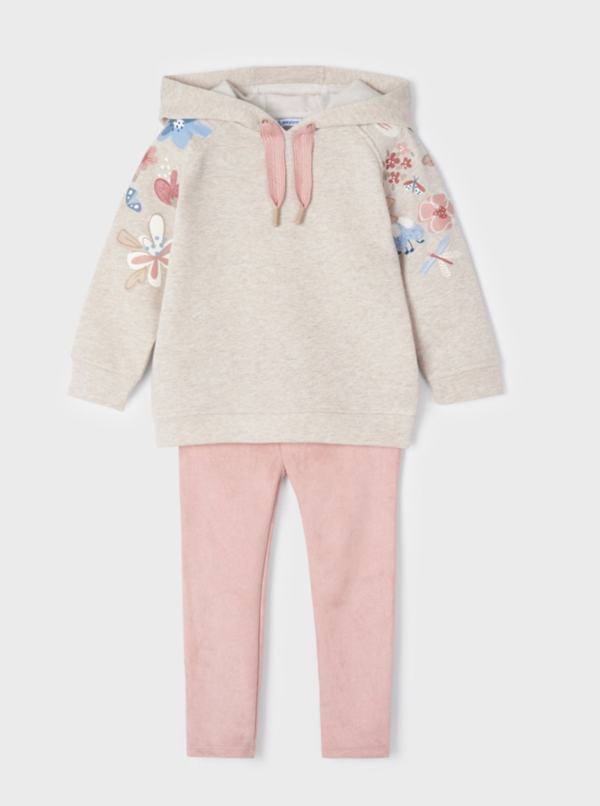 Mayoral Girls Eco-Friends Hooded Flower Sweatshirt and Legging Set | HONEYPIEKIDS 
