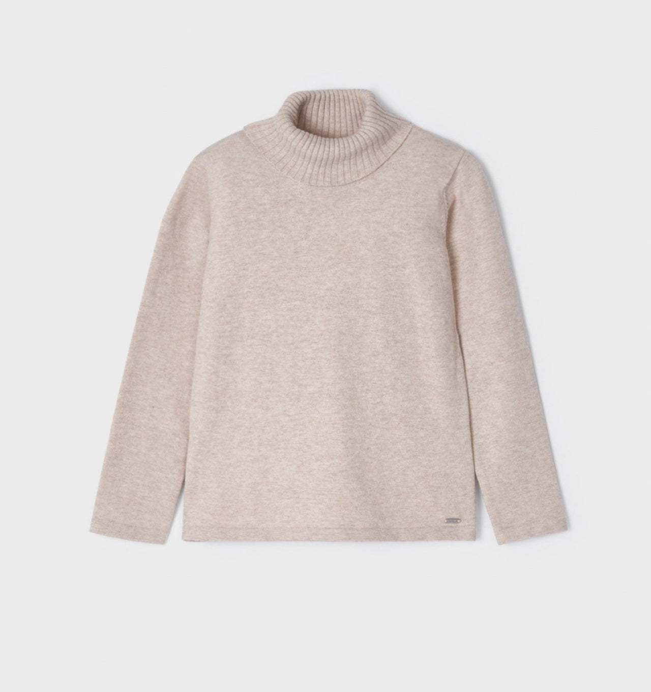 Mayoral Girls ECOFRIENDS Basic Knit Long Sleeve Sepia Turtleneck | HONEYPIEKIDS 