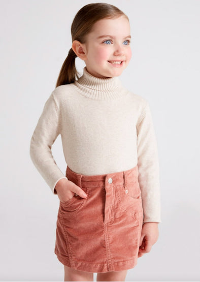 Mayoral Girls ECOFRIENDS Basic Knit Long Sleeve Sepia Turtleneck | HONEYPIEKIDS | Kids Boutique Clothing