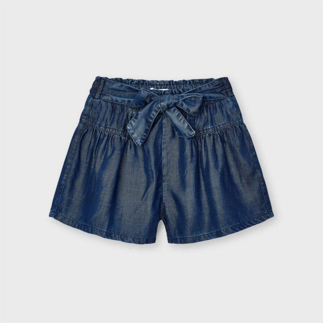 Mayoral Girls Ecofriends Denim Loose Belted Denim Shorts | HONEYPIEKIDS 