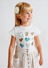 Mayoral Girls EcoFriends Green & Gold Hearts Shirt | HONEYPIEKIDS | Kids Boutique Clothing