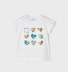 Mayoral Girls EcoFriends Green & Gold Hearts Shirt | HONEYPIEKIDS | Kids Boutique Clothing