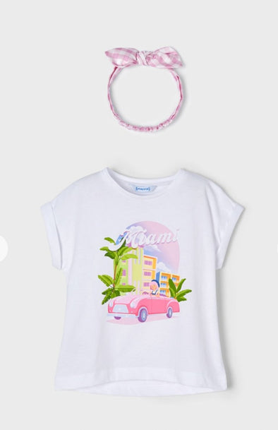 Mayoral Girls EcoFriends Miami Shirt With Headband and Leggings | HONEYPIEKIDS | Kids Boutique Clothing