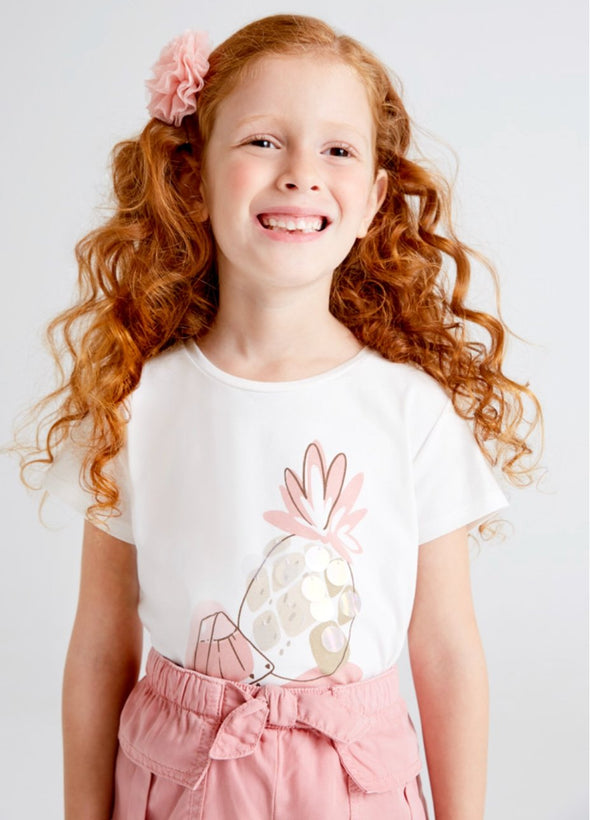 Mayoral Girls EcoFriends Pineapple Shirt | HONEYPIEKIDS | Kids Boutique Clothing