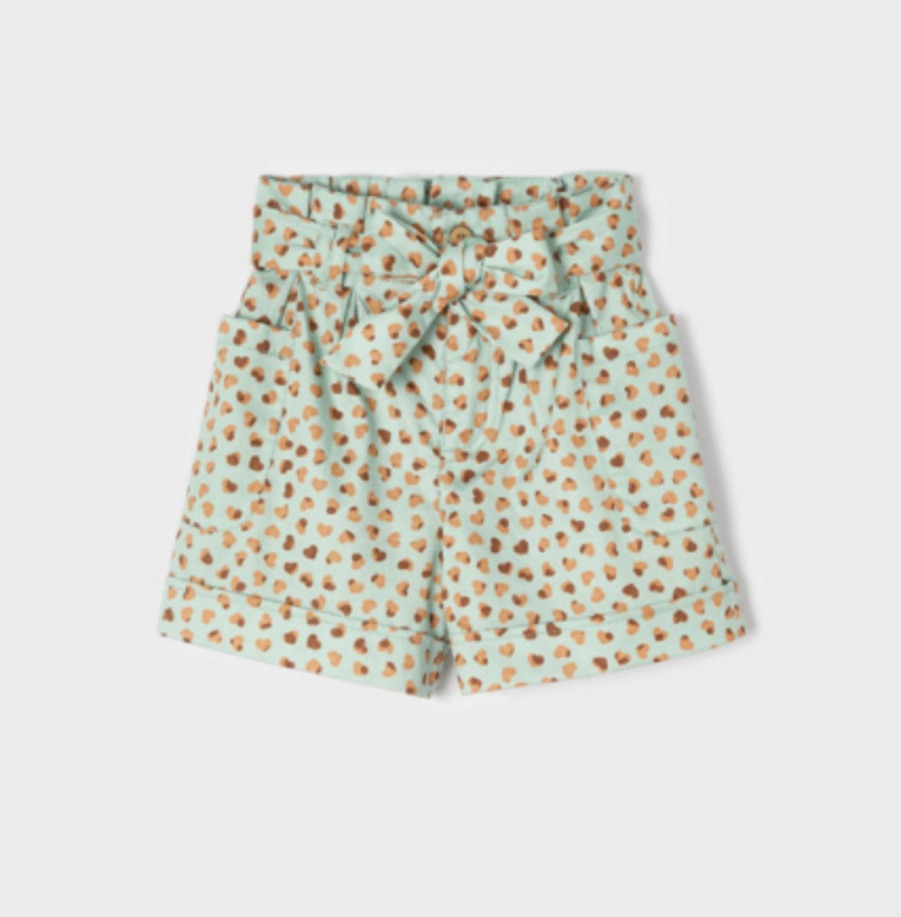 Mayoral Girls Jade & Gold Heart Printed Belted Dress Shorts | HONEYPIEKIDS 