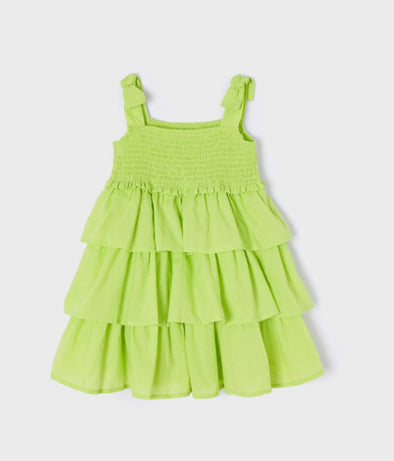 Mayoral Girls Lime Ruffled Dress | HONEYPIEKIDS | Kids Boutique Clothing