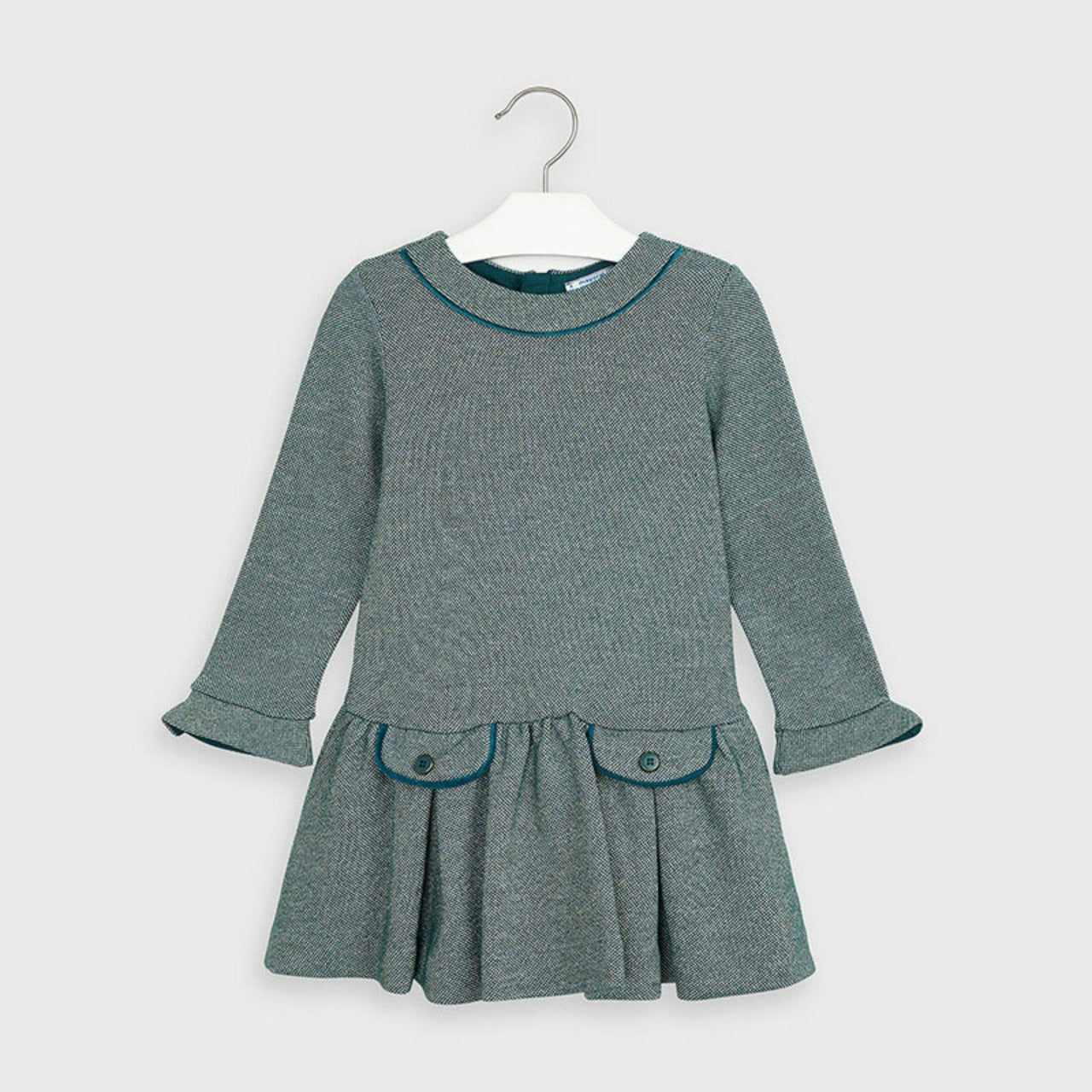 Mayoral Girls Lurex Green Dress | HONEYPIEKIDS 