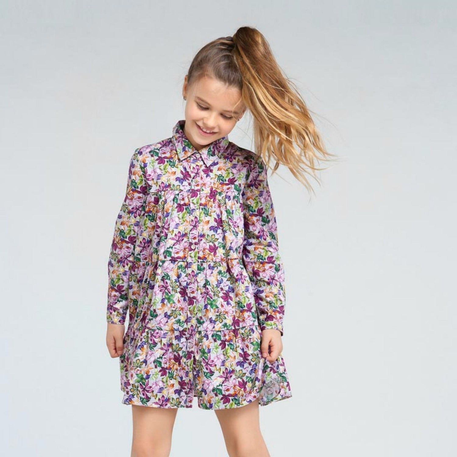 Mayoral Girls Mauve Floral Dress | HONEYPIEKIDS 