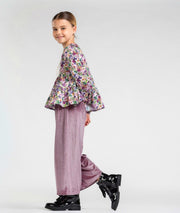 Mayoral Girls Mauve Velvet Culotte Girls Pants | HONEYPIEKIDS 