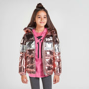 Mayoral Girls Metallic Blush Coat | HONEYPIEKIDS 