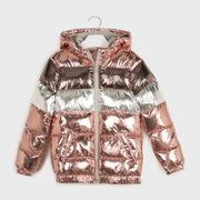 Mayoral Girls Metallic Blush Coat | HONEYPIEKIDS 