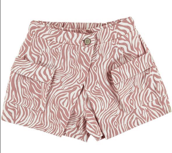 HONEYPIEKIDS | Mayoral Girls Pink & Cream Leopard Striped SKORT / Shorts