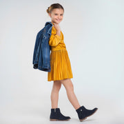 Mayoral Girls Pleated Satin Dress | HONEYPIEKIDS 