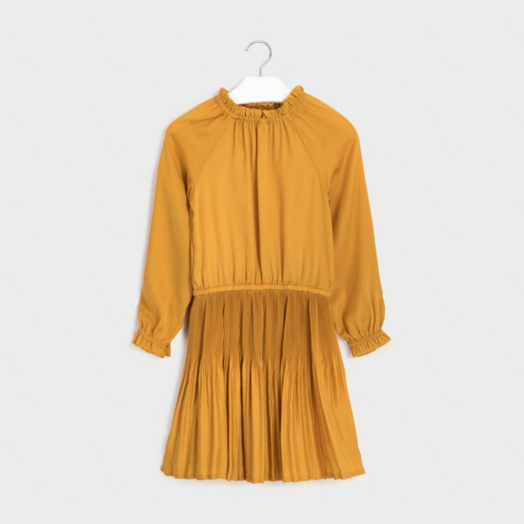 Mayoral Girls Pleated Satin Dress | HONEYPIEKIDS 