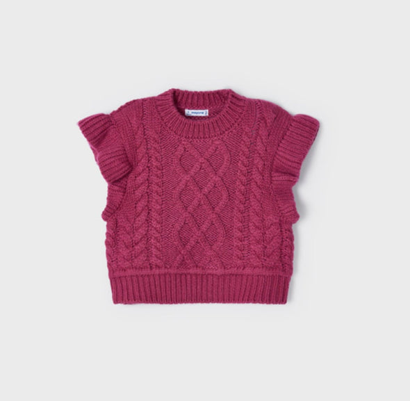 Mayoral Girls Raspberry Knitted Pullover Vest | HONEYPIEKIDS | Kids Boutique Clothing