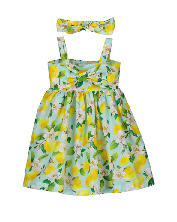 Mayoral Girls Summer Lemon Dress and Headband Set | HONEYPIEKIDS | Kids Boutique Clothing