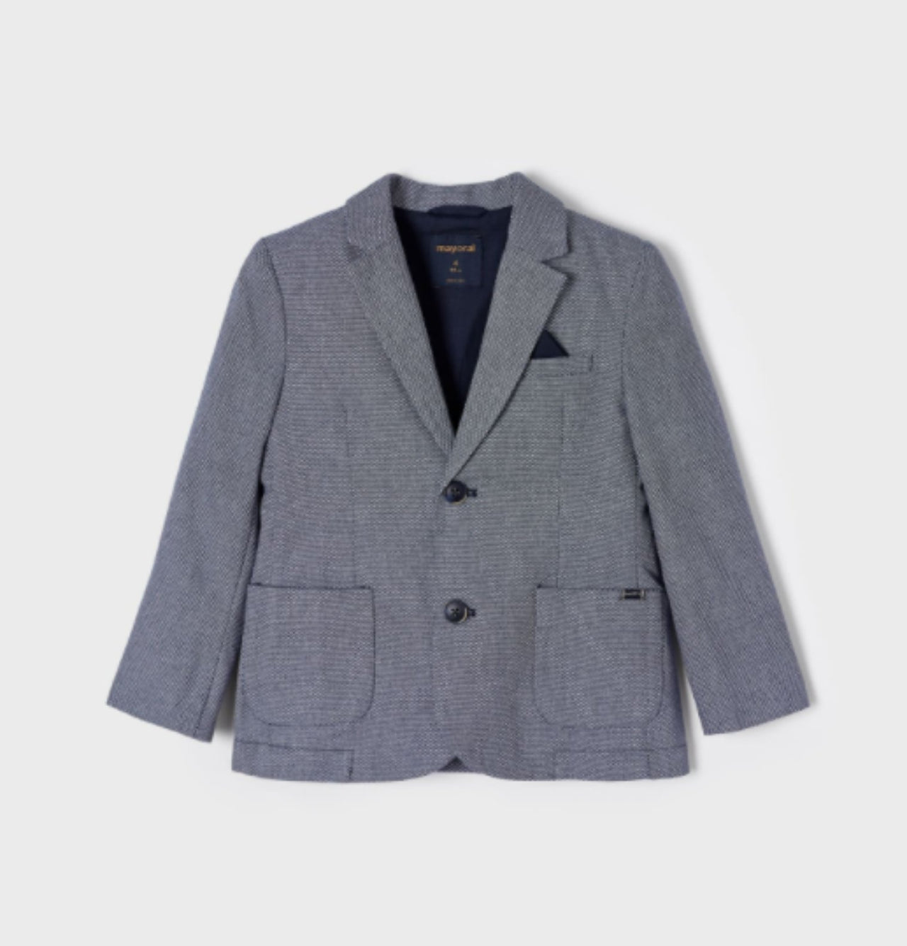 Mayoral Boys Blue Tailored Checked Blazer Jacket | HONEYPIEKIDS 