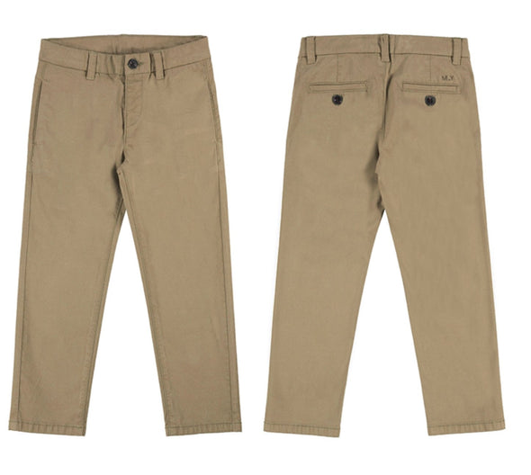 Mayoral Youth Boys Camel Twill Chino Pants | HONEYPIEKIDS | Kids Boutique Clothing