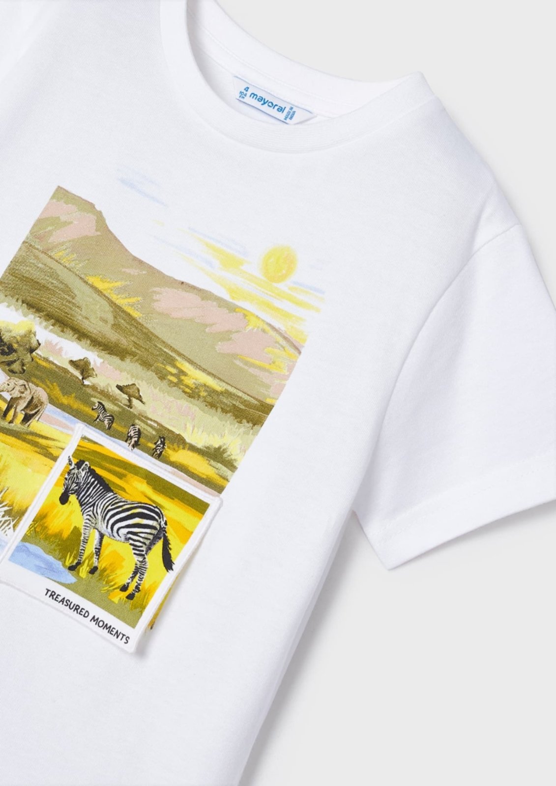Mayoral Boys EcoFriends White Safari S/S T-Shirt | HONEYPIEKIDS 