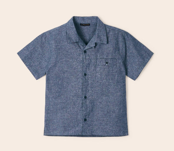 Mayoral Youth Boys Navy Linen Shirt and Shorts Set | HONEYPIEKIDS | Kids Boutique Clothing