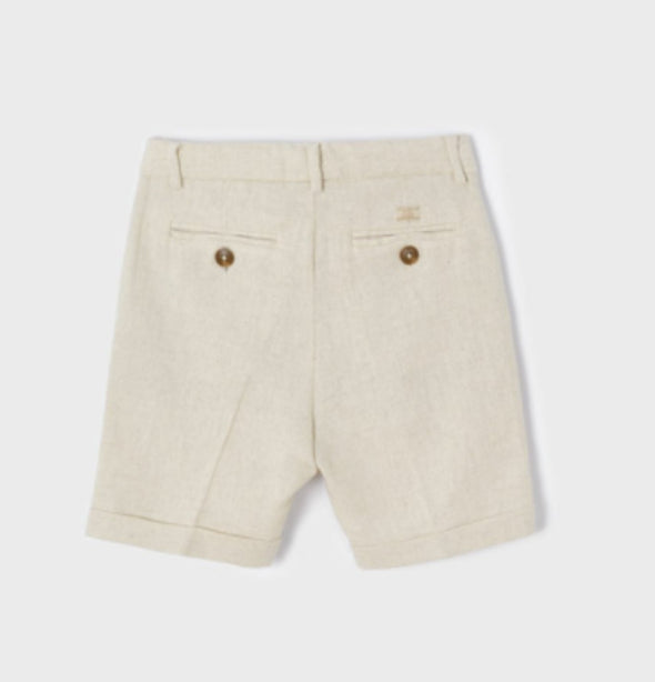 Mayoral Youth Boys Oat Color Tailored Linen Shorts | HONEYPIEKIDS | Kids Boutique Clothing