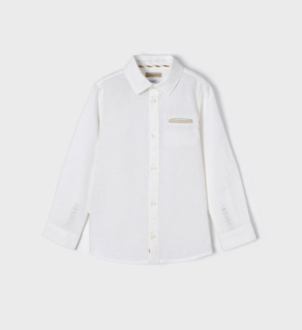 Mayoral Youth Boys White Long Sleeve Dress Shirt | HONEYPIEKIDS | Kids Boutique Clothing