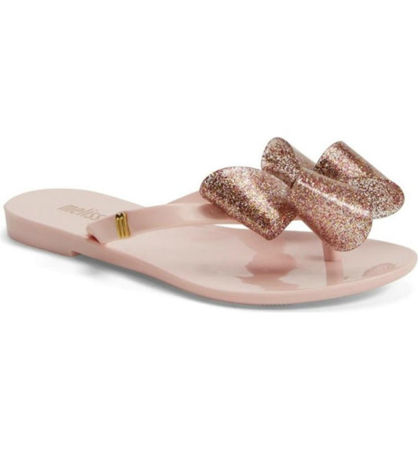 Mini Melissa Mel Harmonic Bow III Pink Glitter Sandals | HONEYPIEKIDS | Kids Boutique Clothing