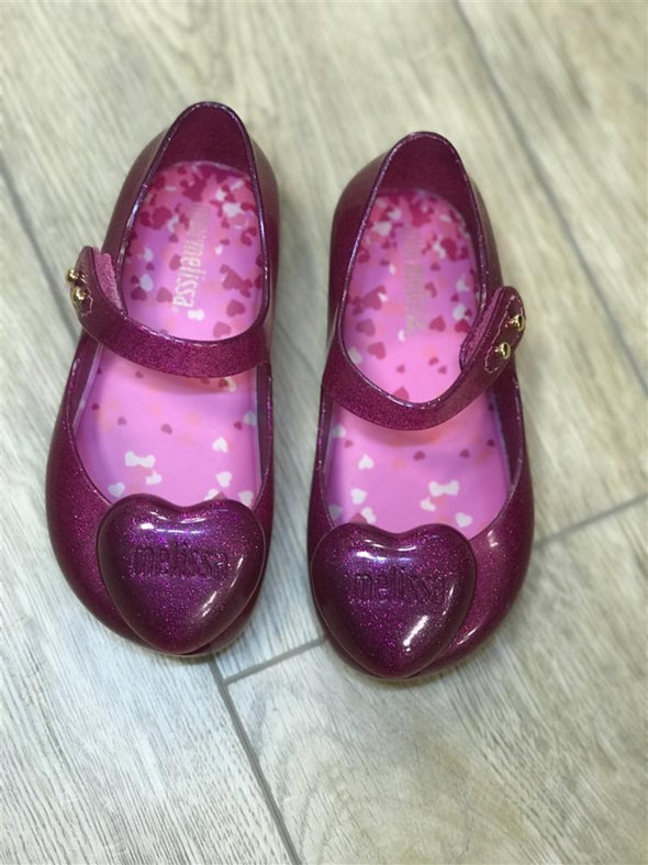 Mini Melissa Ultra Girl Pink Heart Mary Jane Shoes | HONEYPIEKIDS | Kids Boutique Clothing
