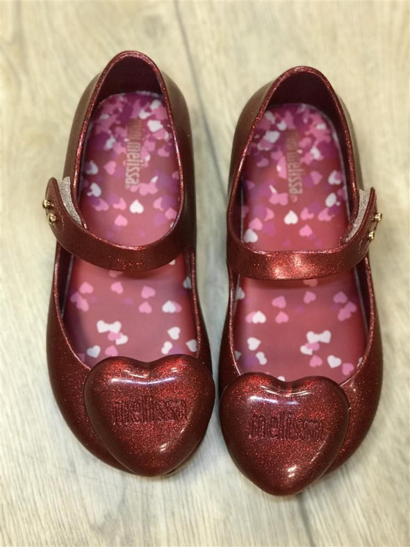 Mini Melissa Ultra Girl Red Sparkle Heart Maryjane Shoes | HONEYPIEKIDS | Kids Boutique Clothing