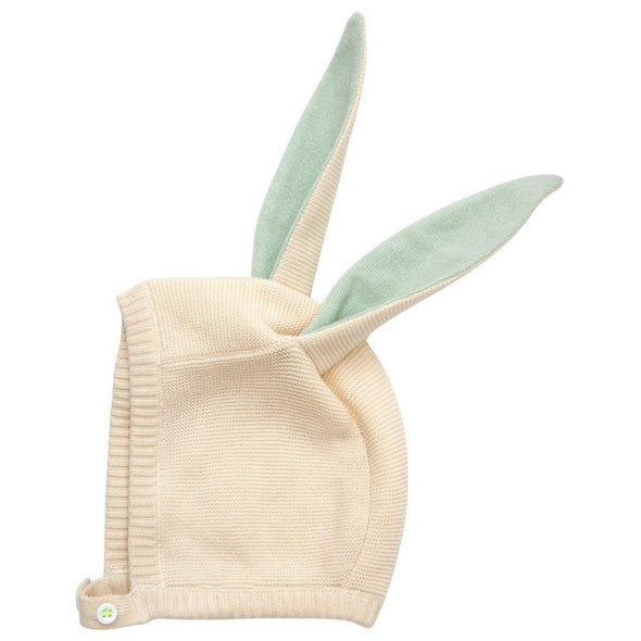 Meri Meri Baby Girls Baby Mint Bunny Organic Bonnet | HONEYPIEKIDS | Kids Boutique Clothing