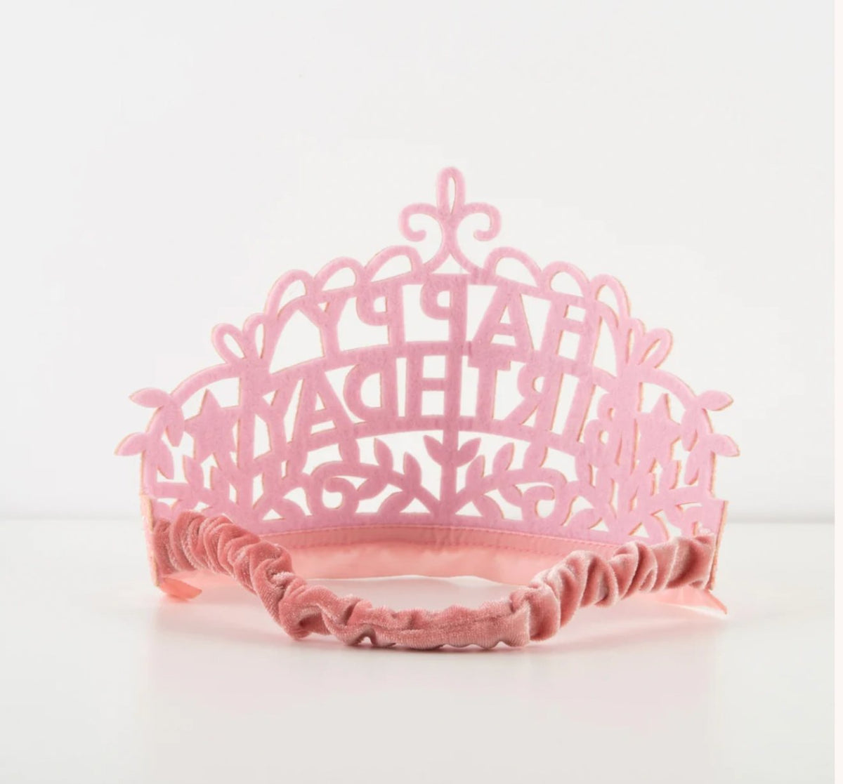 Meri Meri Girls Pink Glitter HAPPY BIRTHDAY Fabric Tiara | HONEYPIEKIDS 