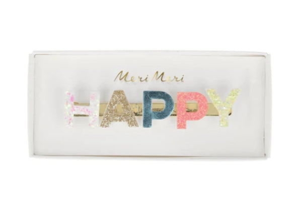 Meri Meri Glitter HAPPY Hair Slide | HONEYPIEKIDS | Kids Boutique Clothing