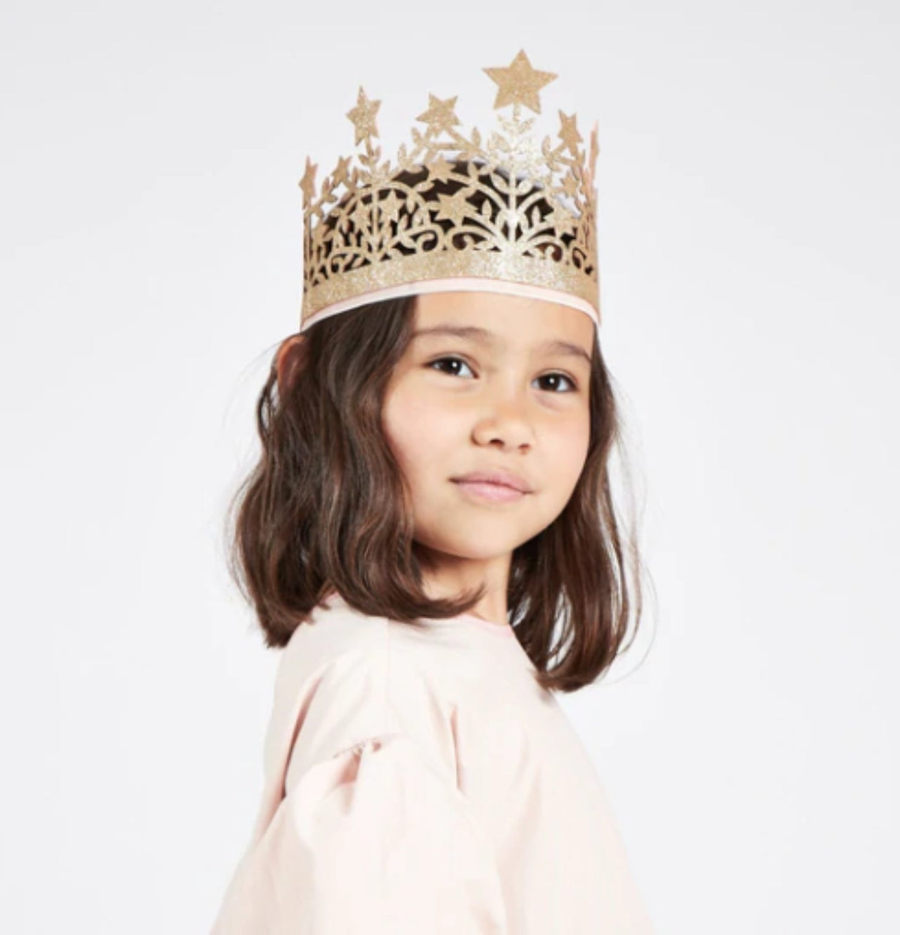 Meri Meri Gold Glitter Fabric Crown | HONEYPIEKIDS 