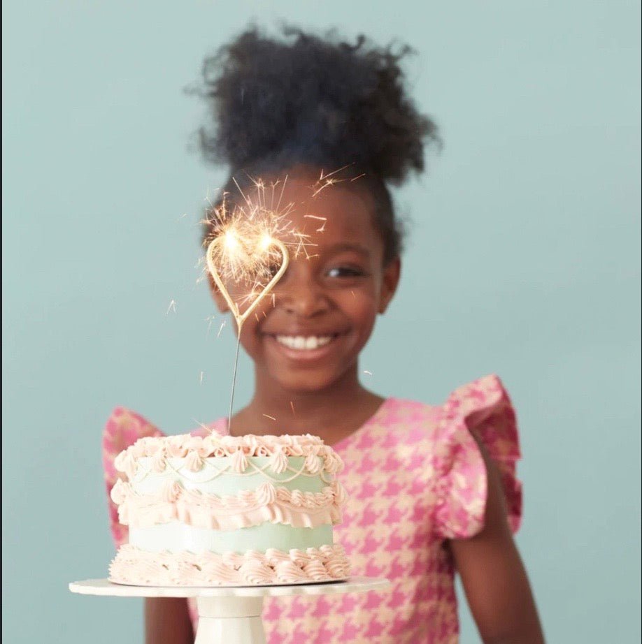 Meri Meri Large Gold Sparkler HEART Birthday Candle | HONEYPIEKIDS 