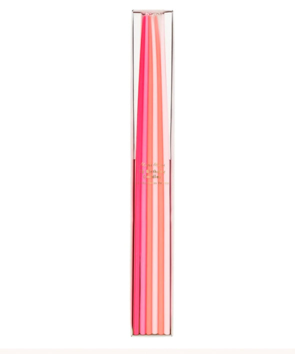 Meri Meri Pink Tall Tapered Long Birthday Candles | HONEYPIEKIDS | Kids Boutique Clothing