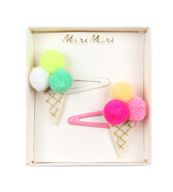 Meri Meri Pom Pom Ice Cream Hair Slides | HONEYPIEKIDS | Kids Boutique Clothing