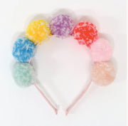 Meri Meri Rainbow Pompom Headband | HONEYPIEKIDS 
