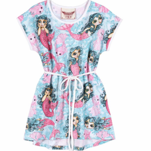 Paper Wings Mermaids Girls Tee Dress | HONEYPIEKIDS | Kids Boutique Clothing