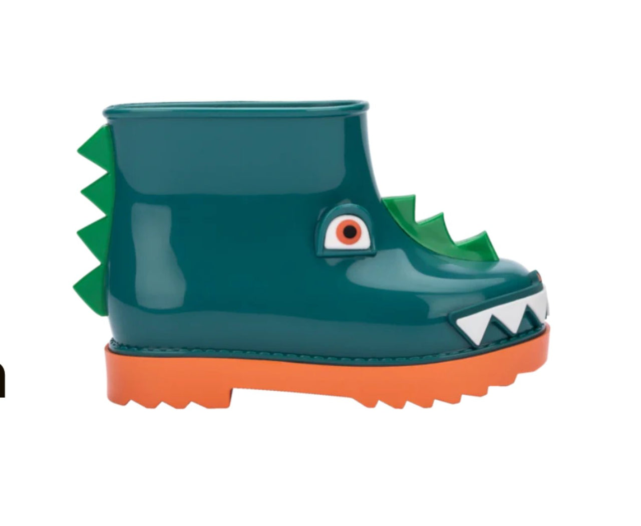 Mini Melissa Boys Orange and Green Mini Rain Boot + Fabula BB | HONEYPIEKIDS 