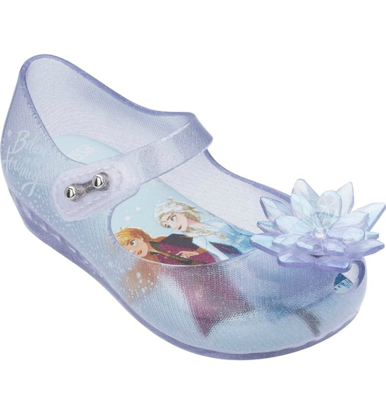 Mini Melissa Girls Frozen Ultra 25 Blue Glass Glitter Mary Jane Shoes | HONEYPIEKIDS 
