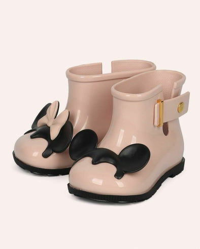 Mini Melissa Sugar Rain Disney Twins Pink & Black Rain Boots | HONEYPIEKIDS | Kids Boutique Clothing